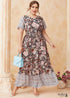 Boho Plus Size Fleur Maxi Dress For Women